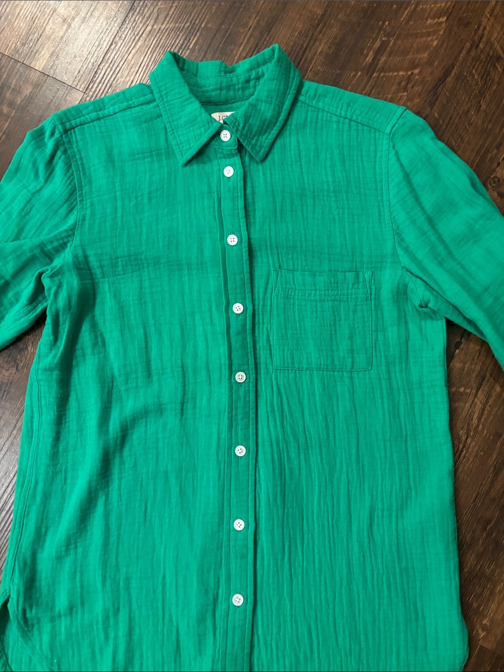 J. Crew Kelly Green Long-Sleeve Button-Down Shirt